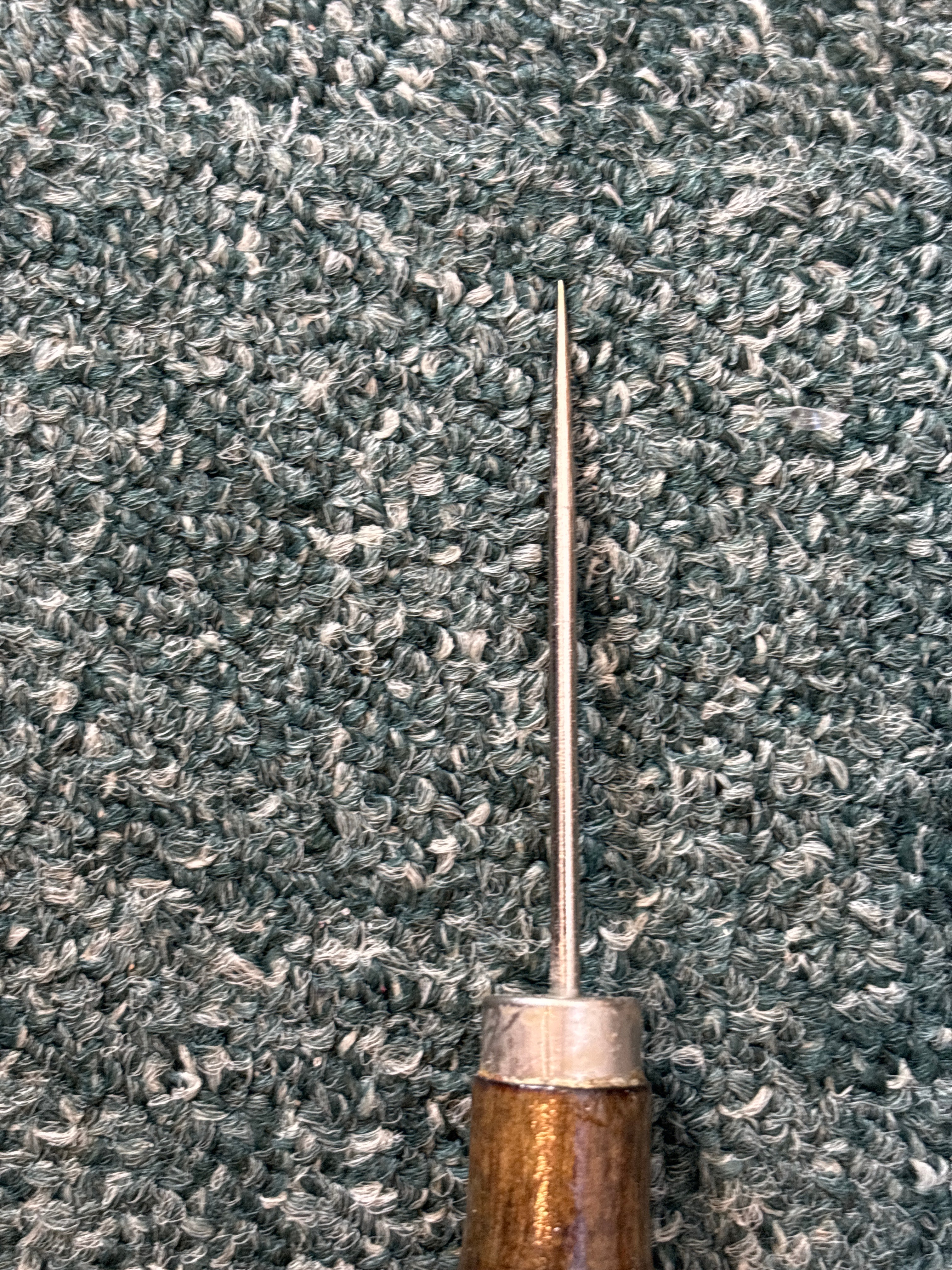 Premium Dark Brown Wooden Handle Scratch Awl - Perfect for Leather Punching & DIY Crafts