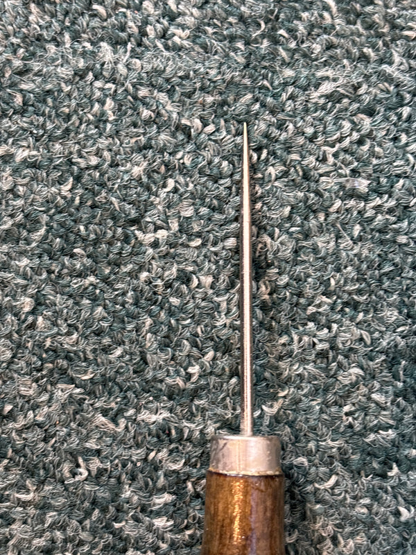 Premium Dark Brown Wooden Handle Scratch Awl - Perfect for Leather Punching & DIY Crafts