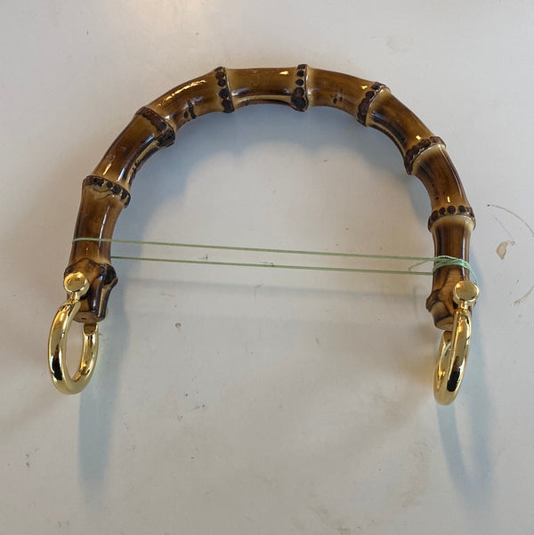 Bracket Handle bamboo bamboo Gold with metal rings
