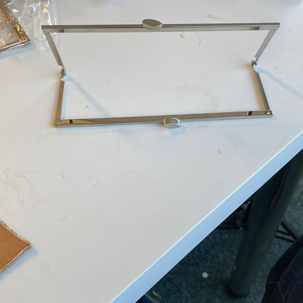 Metal bracket Nickel opening wallet purse square 18 cm