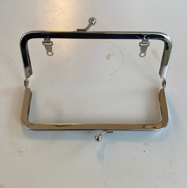 Metal bracket opening wallet purse 12 cm Nickel