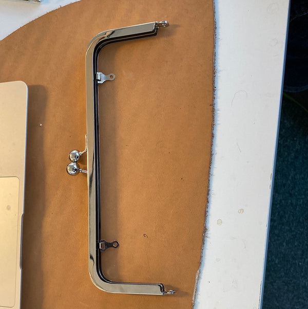 Metal bracket opening wallet purse 20 cm Nickel