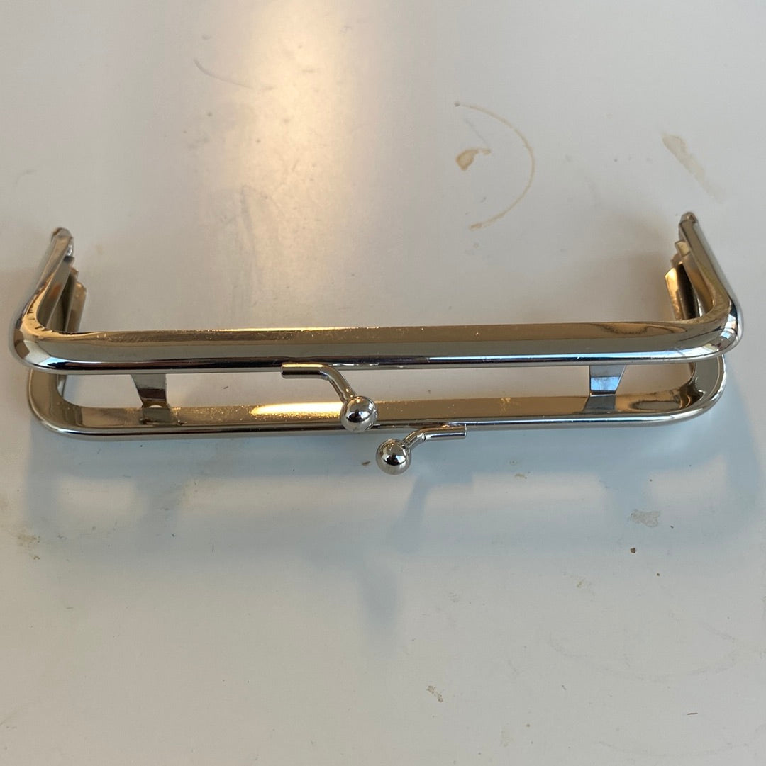 Metal bracket opening wallet purse 12 cm Nickel