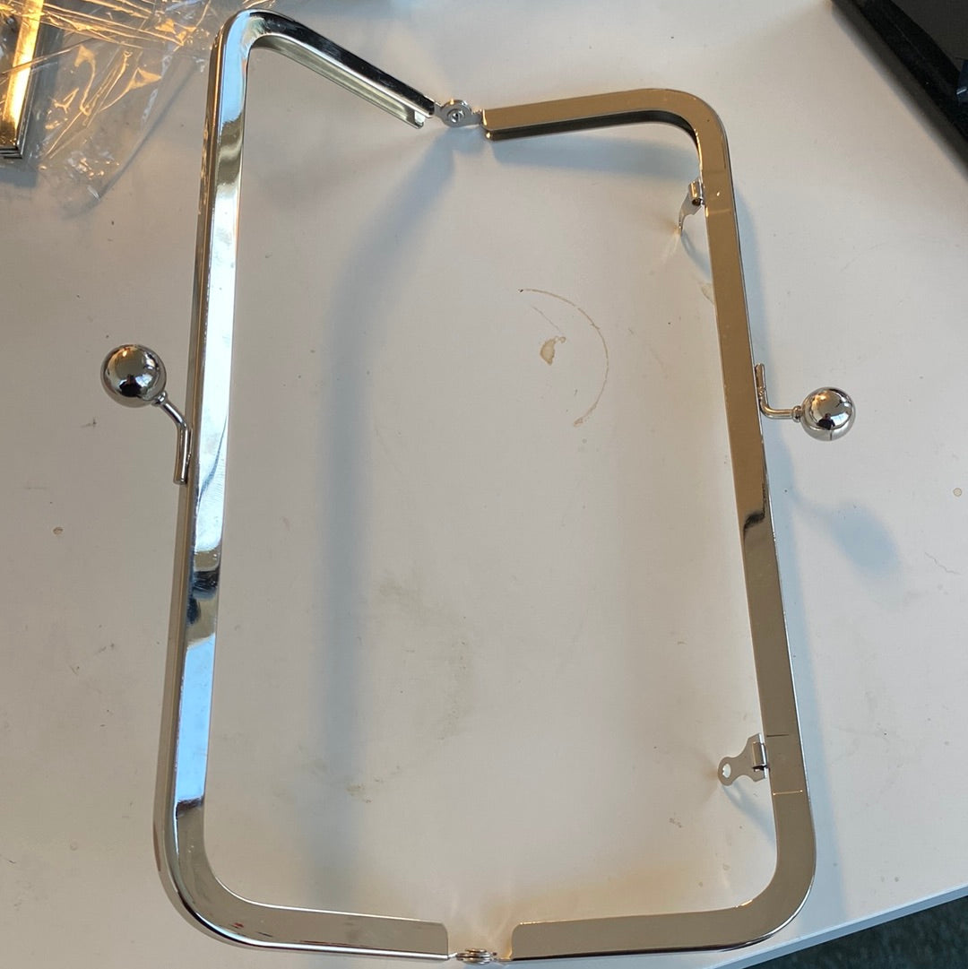 Metal bracket opening wallet purse 20 cm Nickel