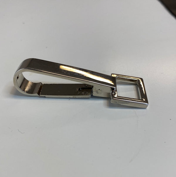 Musketon hook with long clip nickel 15 mm set of two pieces