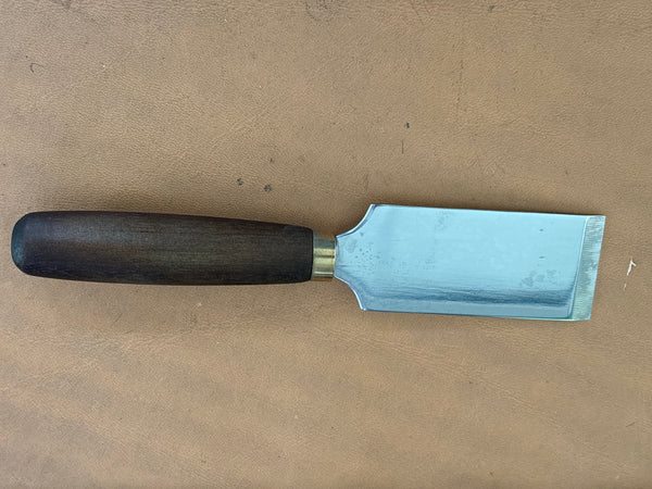 Premium 4cm French Straight Edge Leather Knife with Wooden Handle – Ideal for Professional Leather Cutting