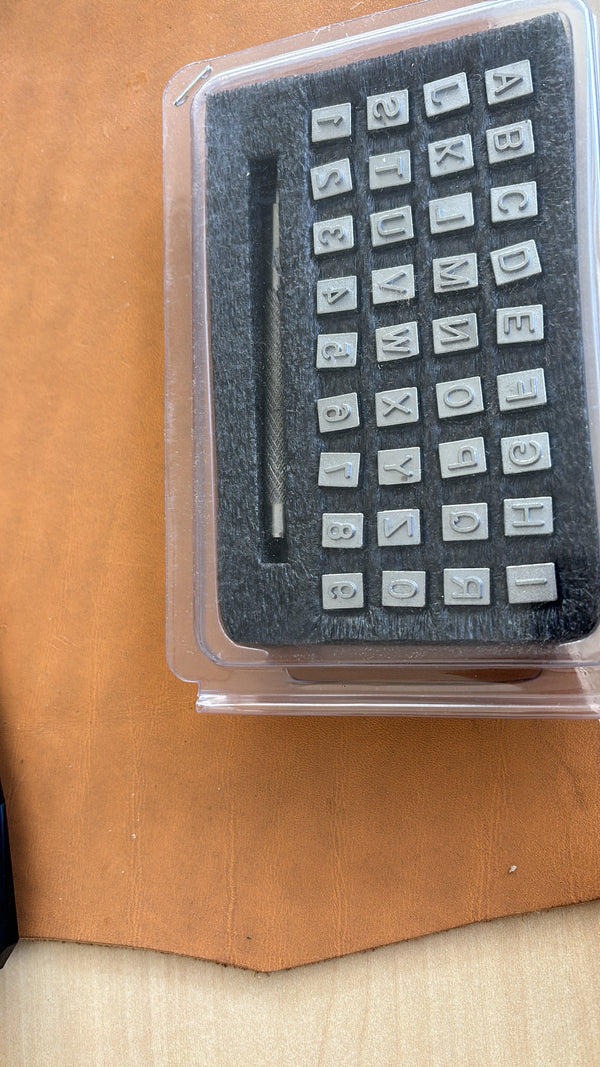 Leather Name and number stamp set