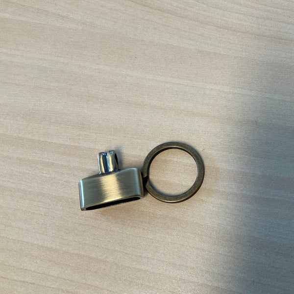 Metal key ring holder bronze patina (only the key fob not ring)