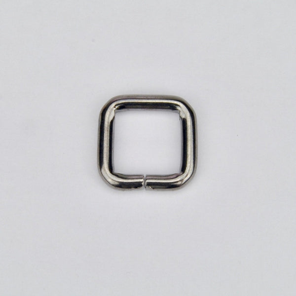 Square Ring Gun Metal 15 mm 2 units