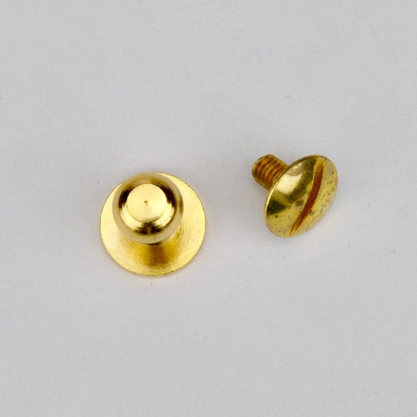 Gold Collar Button with Flat Head for Leather Goods – 6mm Diameter, 9.5mm Height | Habto Leather House