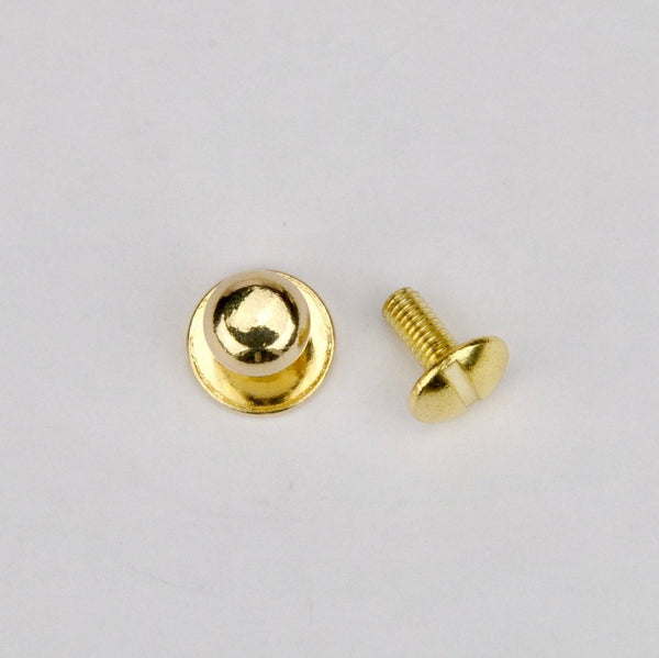 Gold Collar Button for Leather Goods – 7mm Diameter, 9.5mm Height | Habto Leather House