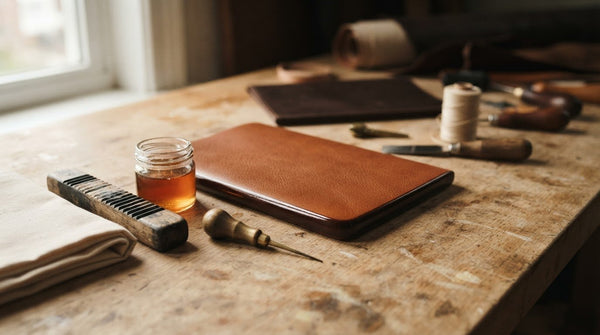 Burnishing Leather Edges with Tokonole for a Glossy Finish