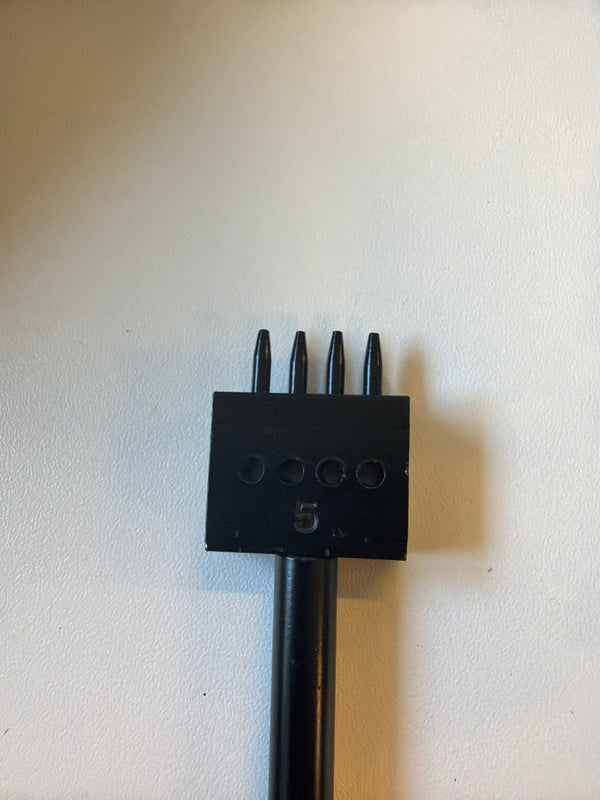 Round Pricking Iron 5mm x 4 Teeth - Leather Craft Tool