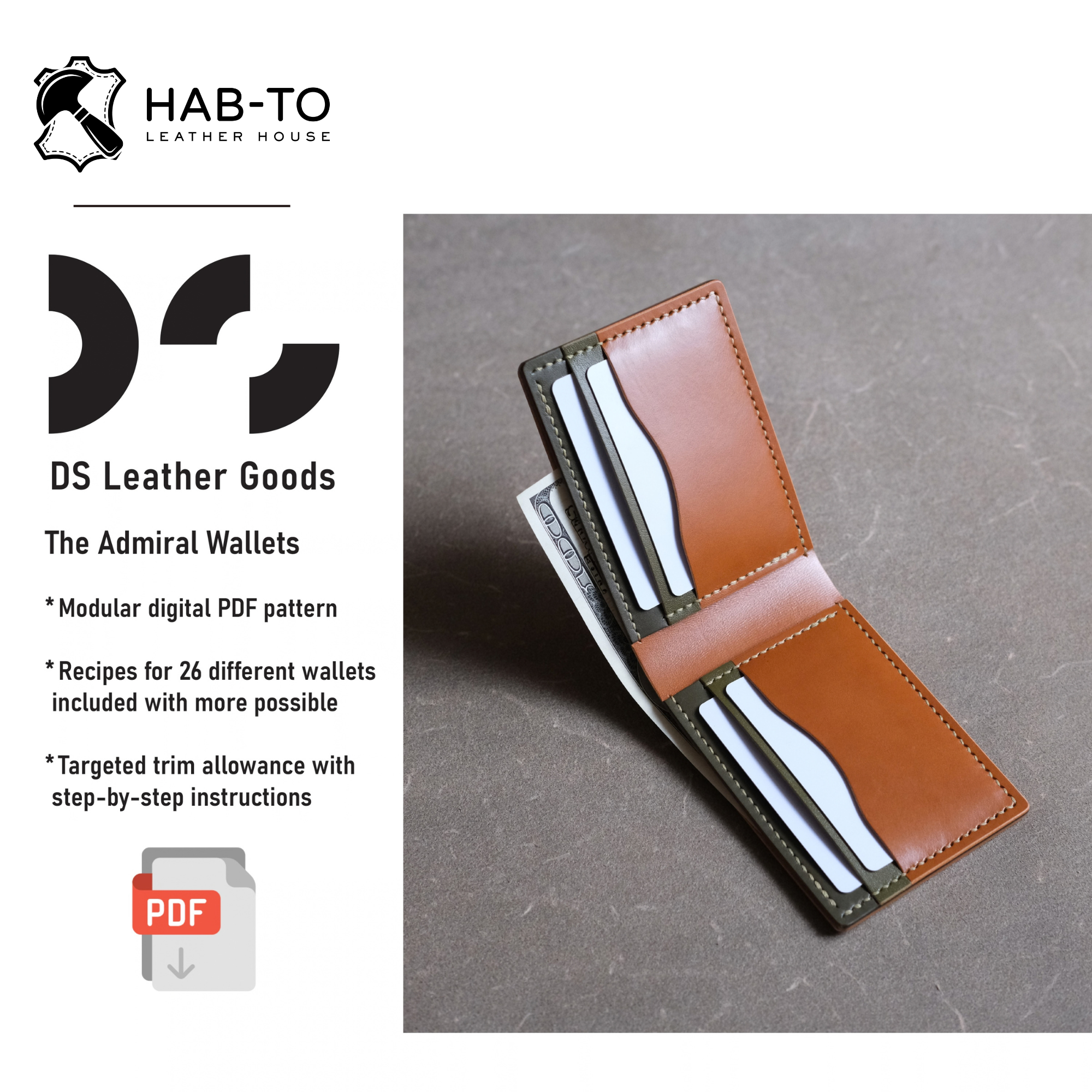 The Admiral Wallets | Advanced Wallet Pattern PDF