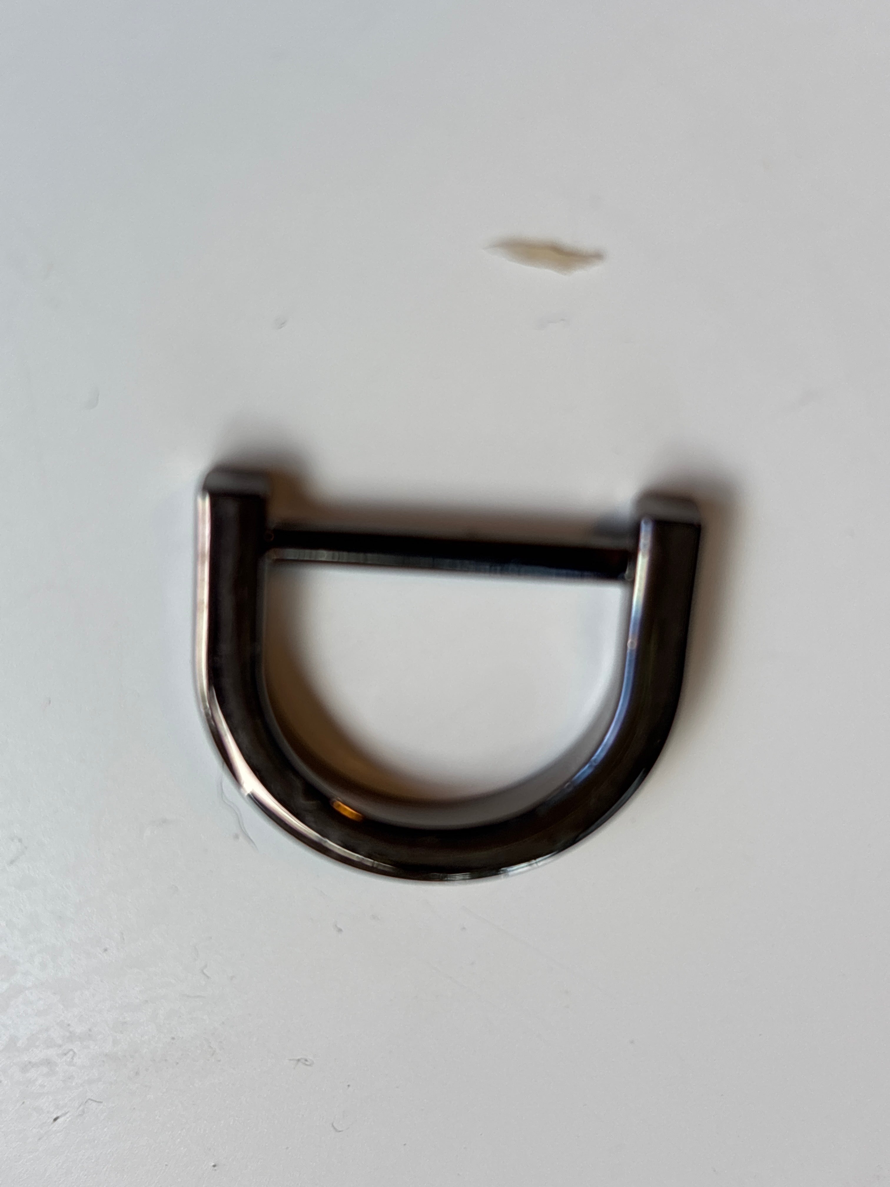 Hermès-Style 20mm D-Ring – Black Gunmetal, Sharp Edge, Luxury Hardware
