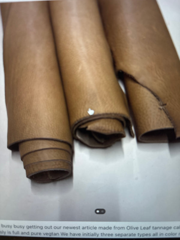 Olivenleder Jesse Flat 2.0 mm Natural color vegetable tan large long panels