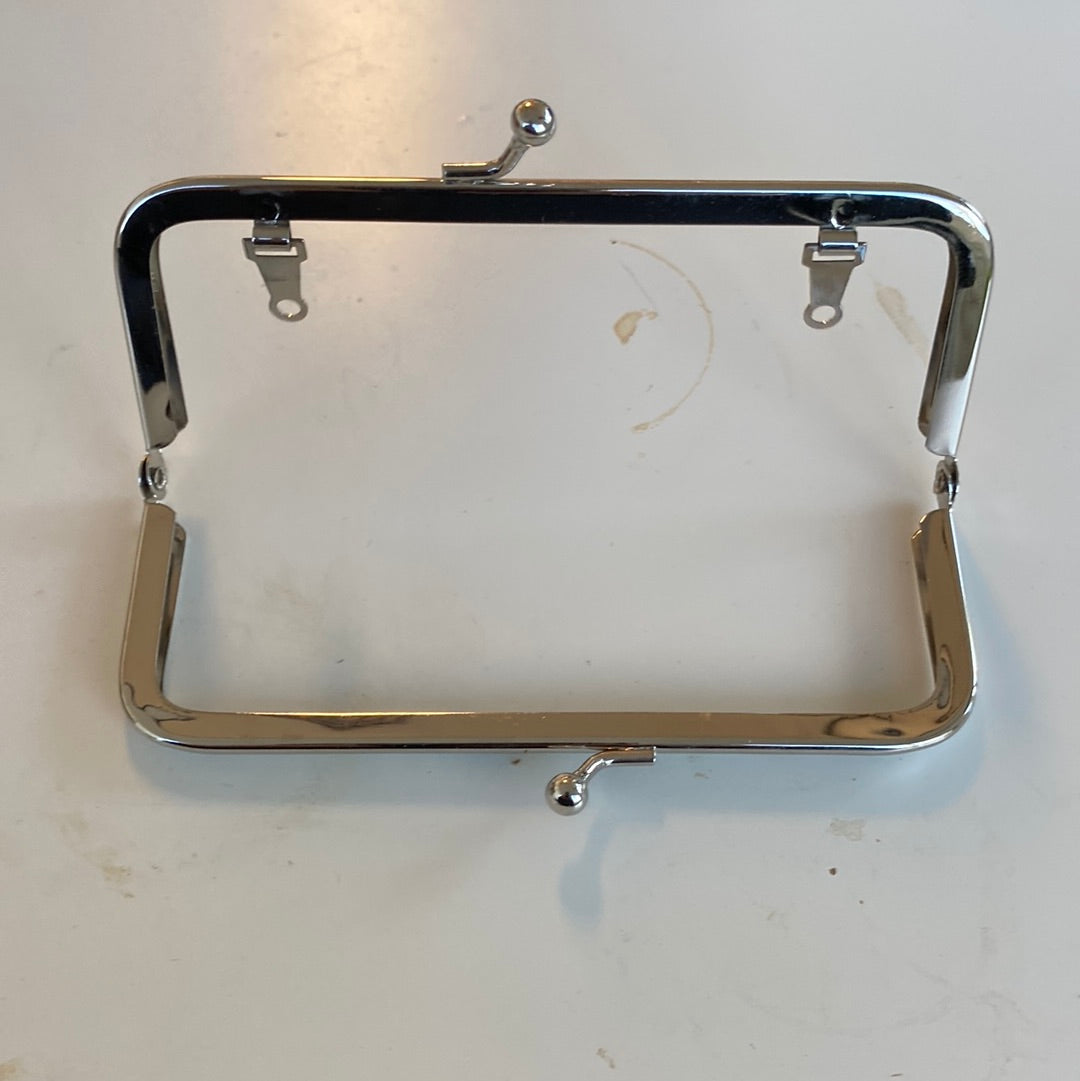 Metal bracket opening wallet purse 12 cm Nickel