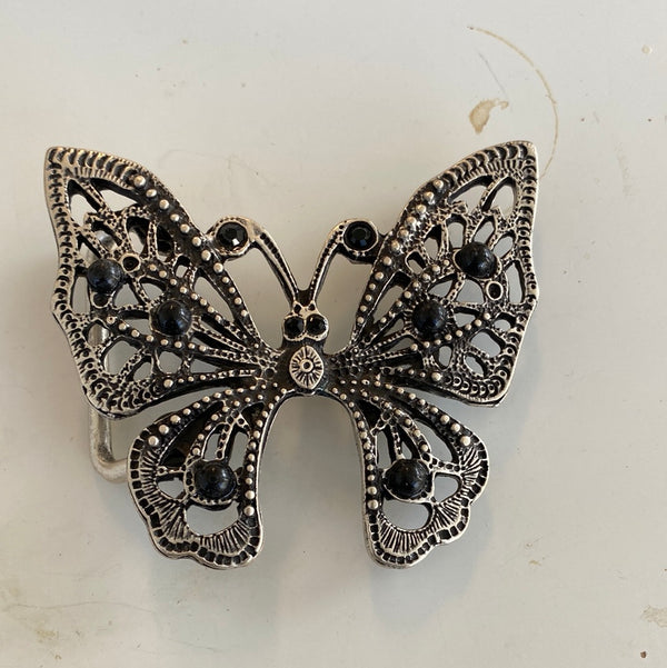 Buckle butterfly shape nickel 40 mm