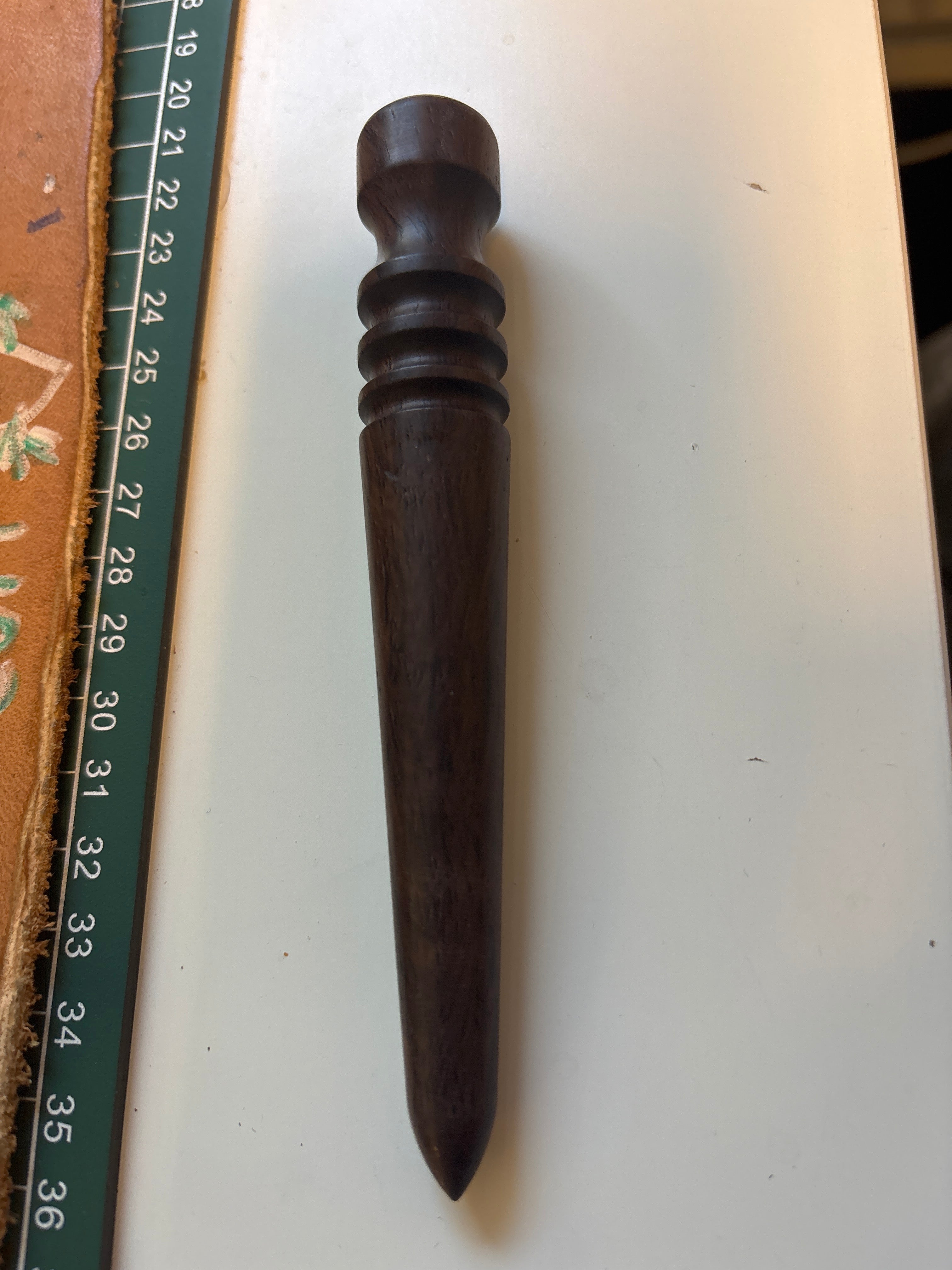 Premium Wooden Mahogany color Leather Edge Slicker | Hand Burnisher for Tokonole & Edge Paint