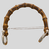 Bamboo Handle with Metal Gold Or Silver Rings - Small Size