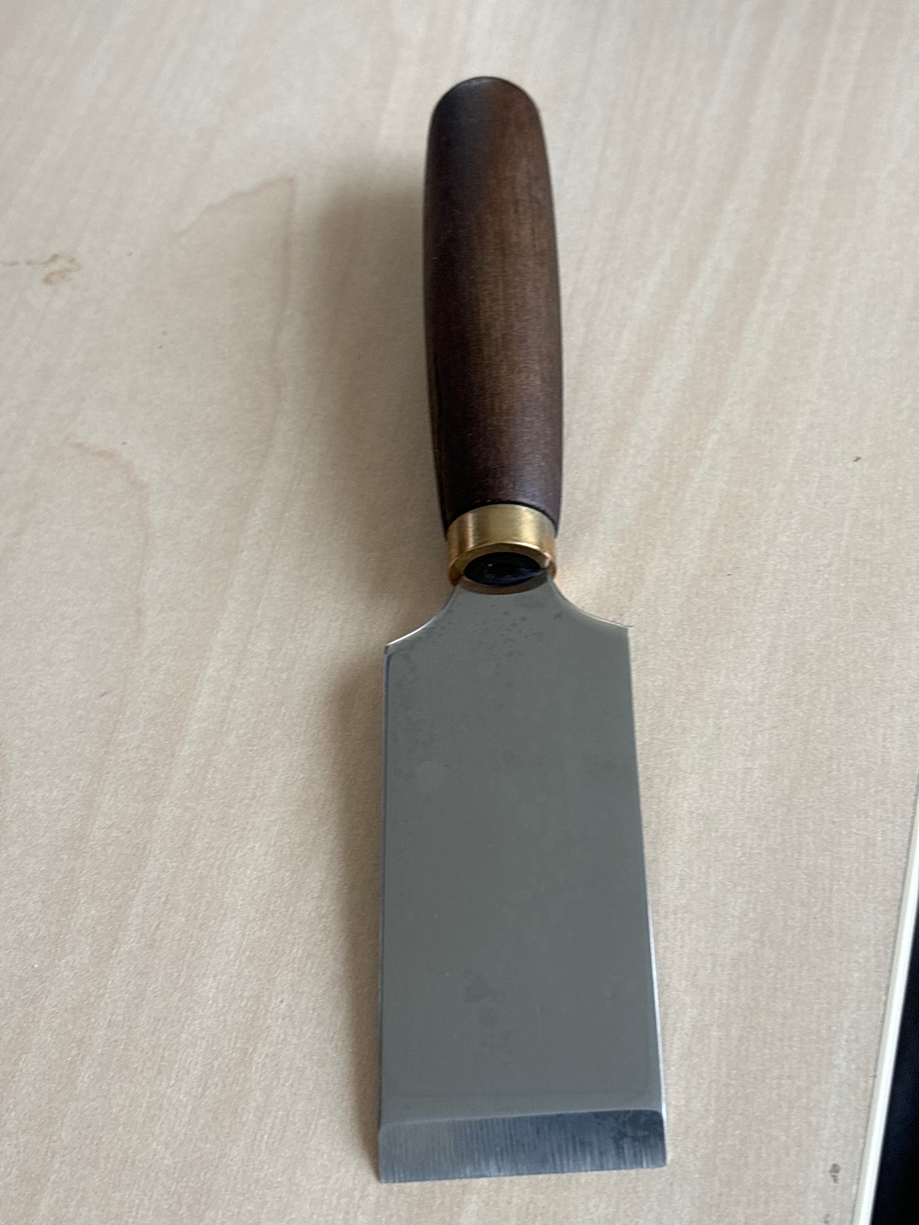 French straight link knife tool wooden handle 4 cm wide