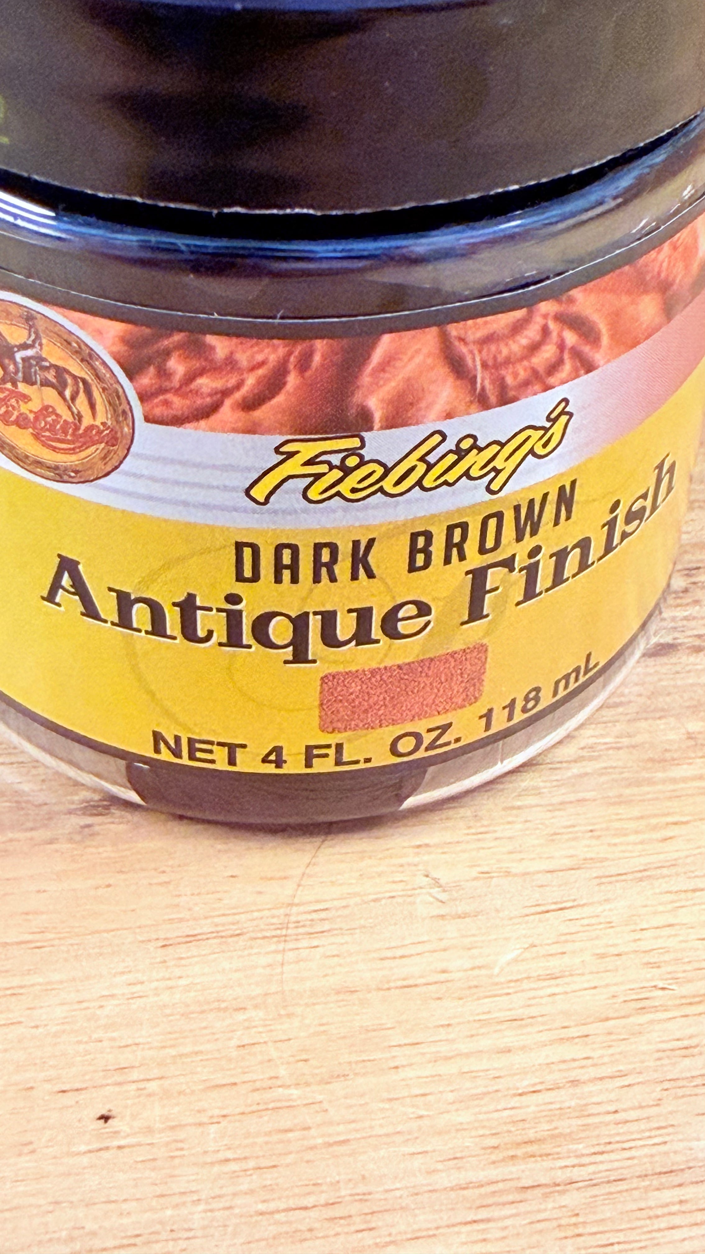 Fiebing’s Antique Finish Paste Black 4 oz | Tooling Contrast stamp Patina