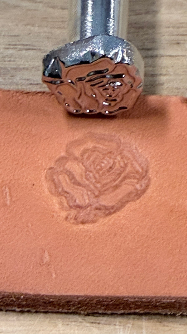 Leather stamp elegant large Rose w-965