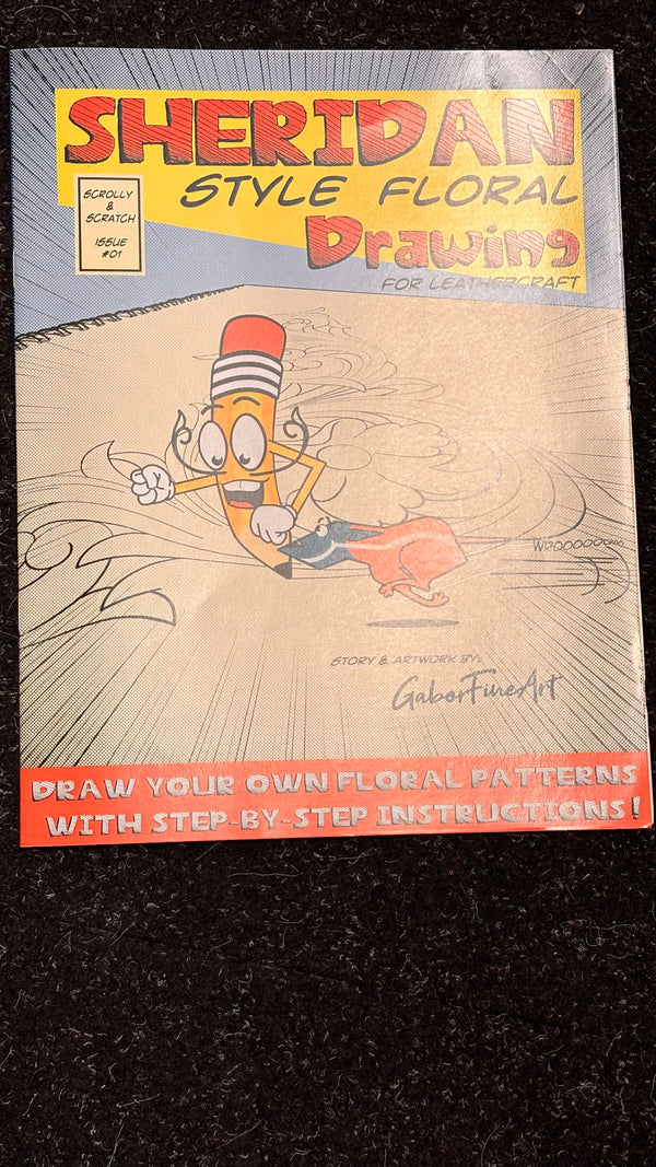 Sheridan Style Floral Drawing Book for Leathercraft by Gabor Pinter Fine Art Issue 1  – Worldwide Shipping