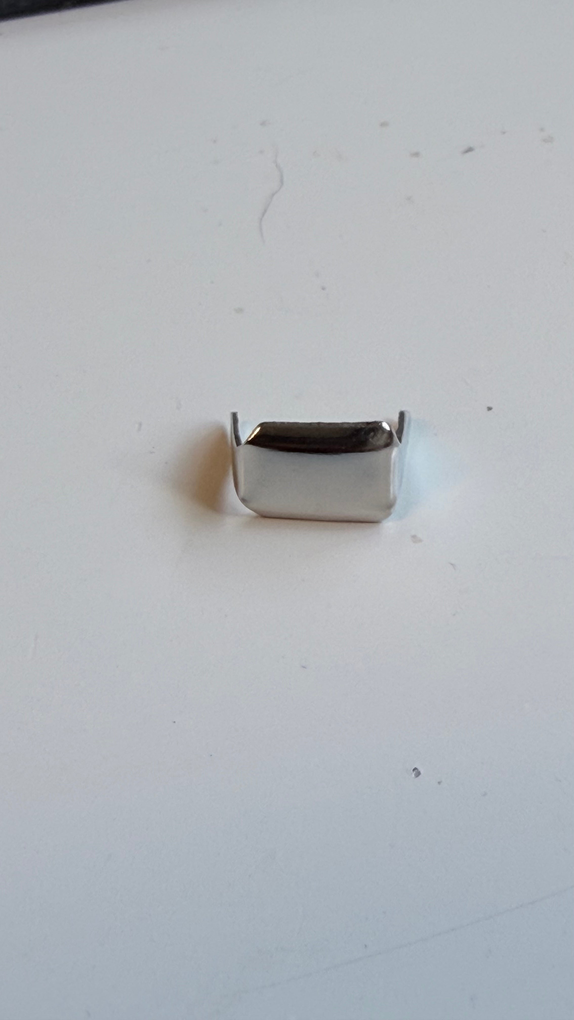 Metal staples for straps