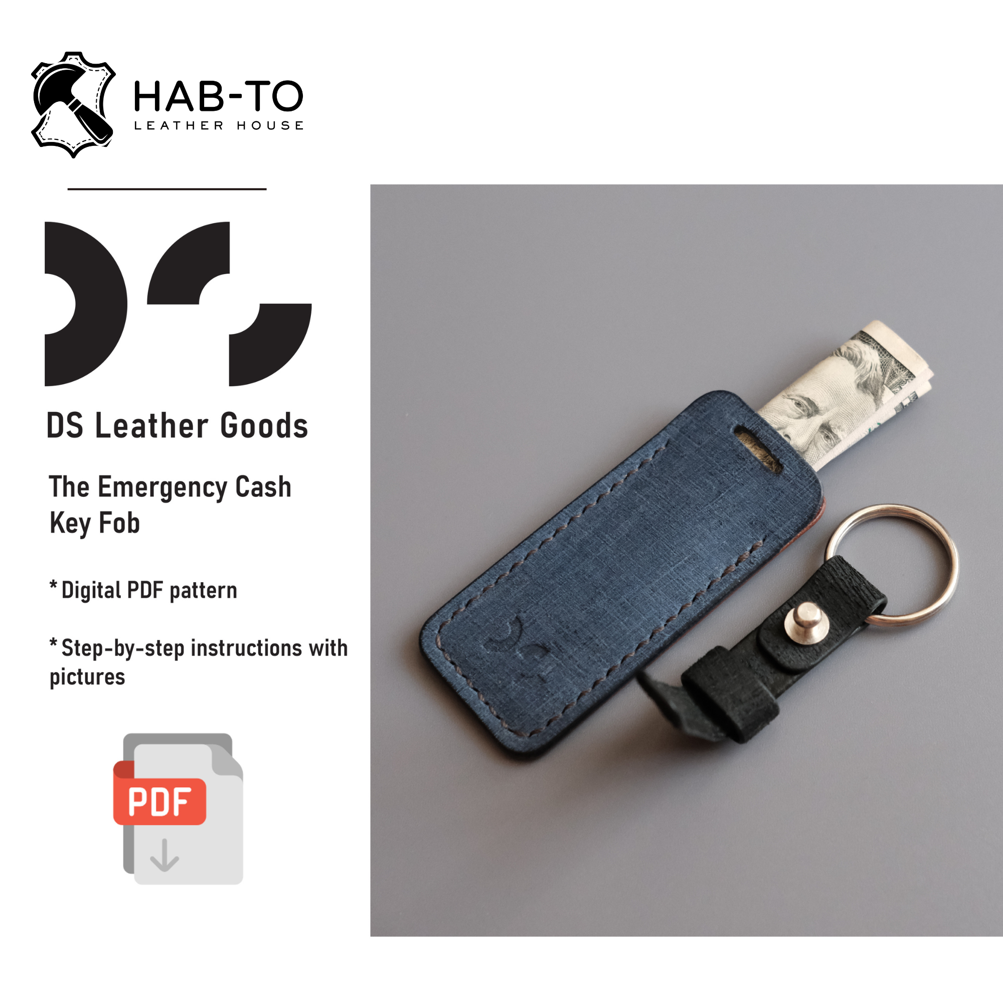 The Emergency Cash Keychain | Advanced Leather Accessoiry Pattern