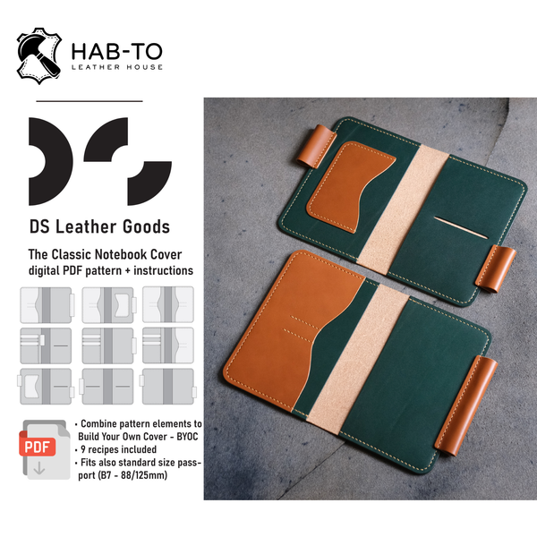 The Classic Notebook Cover | Beginner Leather Pattern