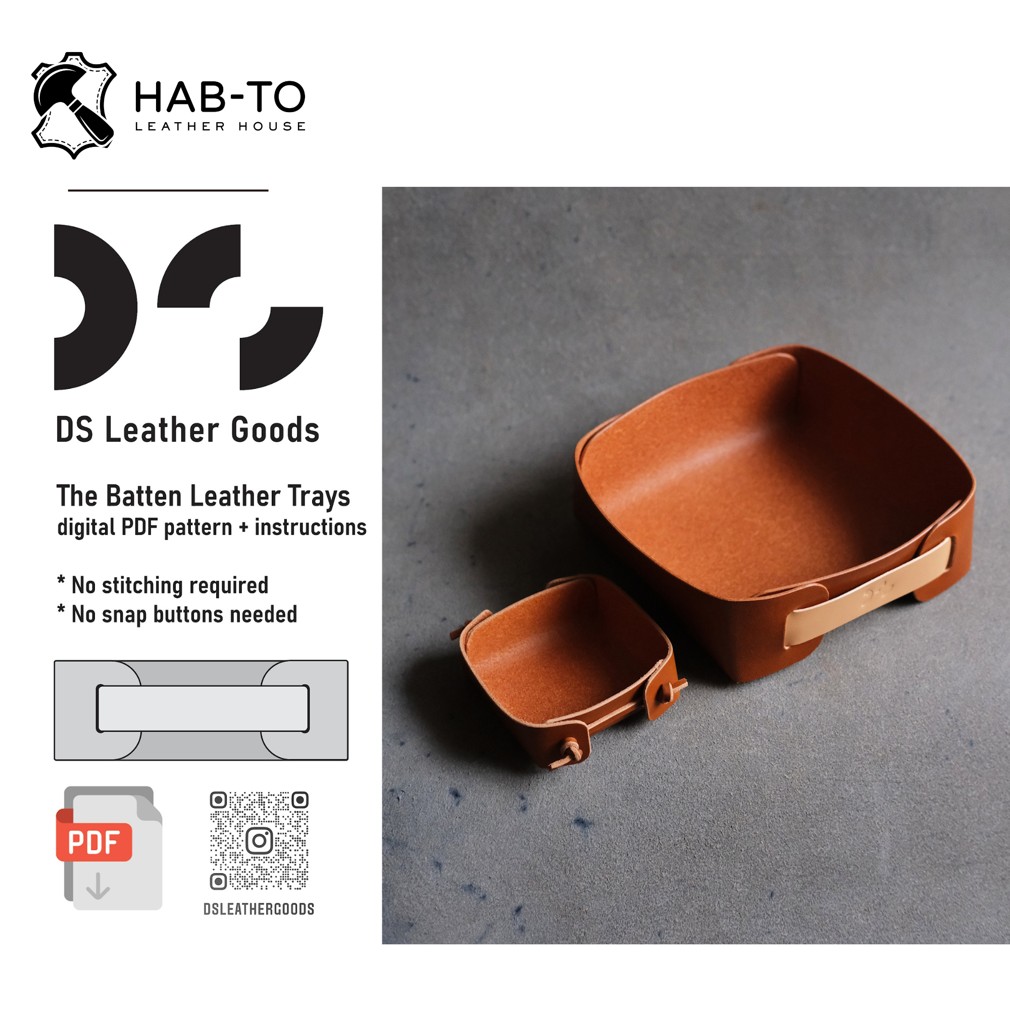 The Batten Trays | Beginner Leather Accessoiry Pattern