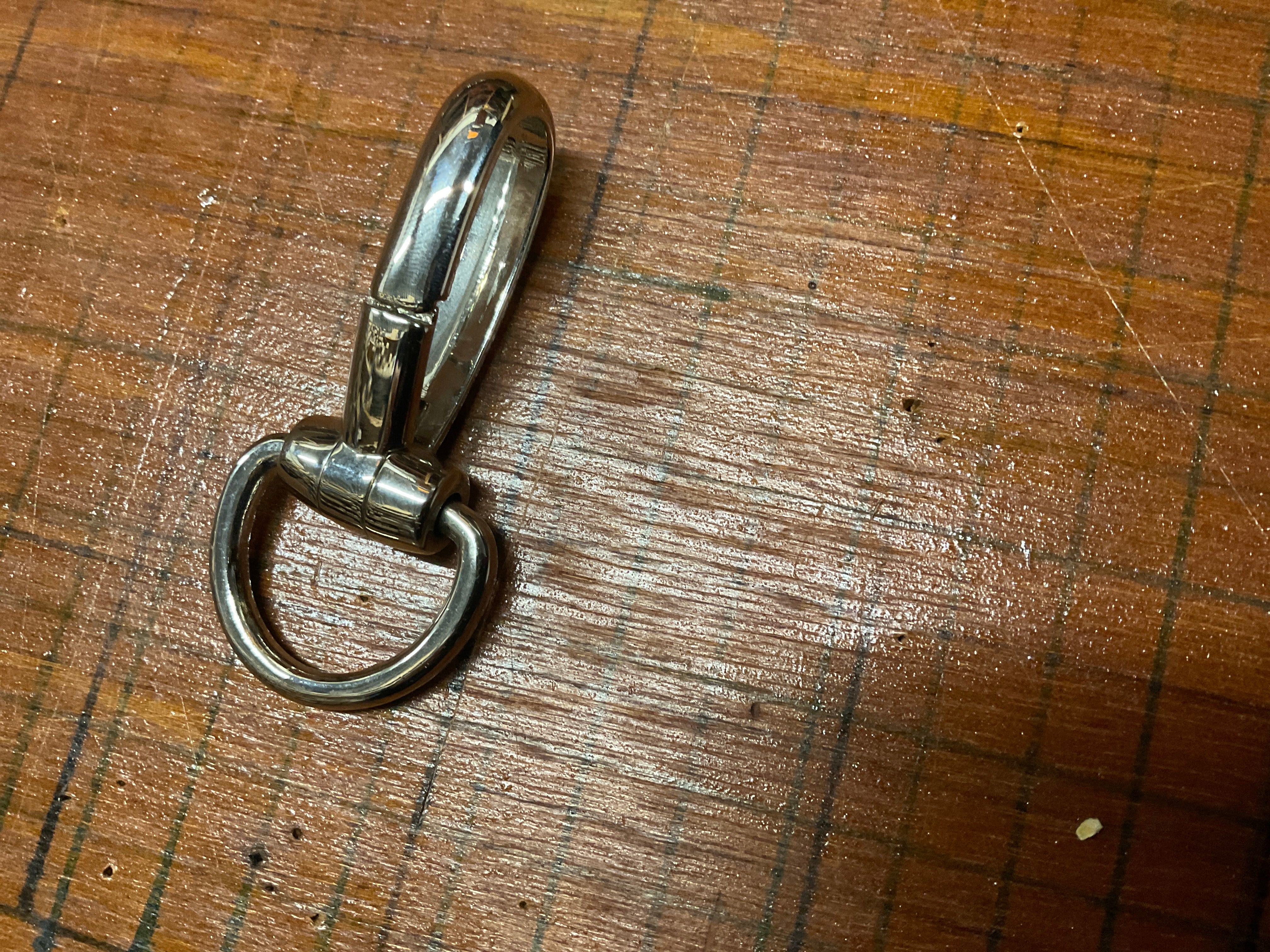 Musketon hook with lobster clasp D ring Nickel 14 mm