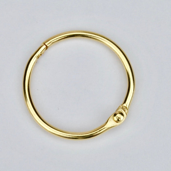 Ring with Clasp Bookbinding Ring Gold 26 mm