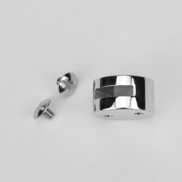 Flat metal buckle with screws Nickel 12 mm
